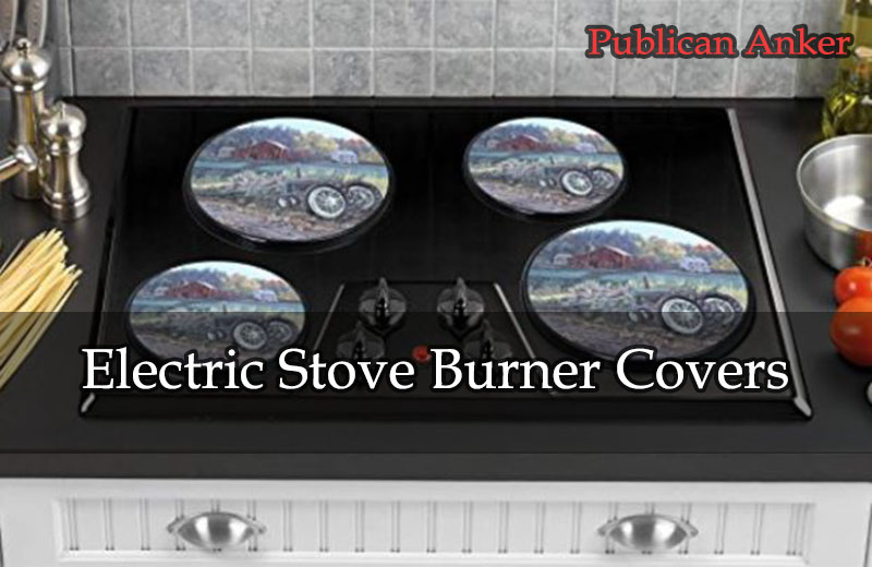 Round Burner Stove Electric Covers 4 Set Top Reston Lloyd Stainless Steel Look